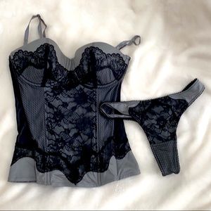 H&M bustier (34C) black/gray